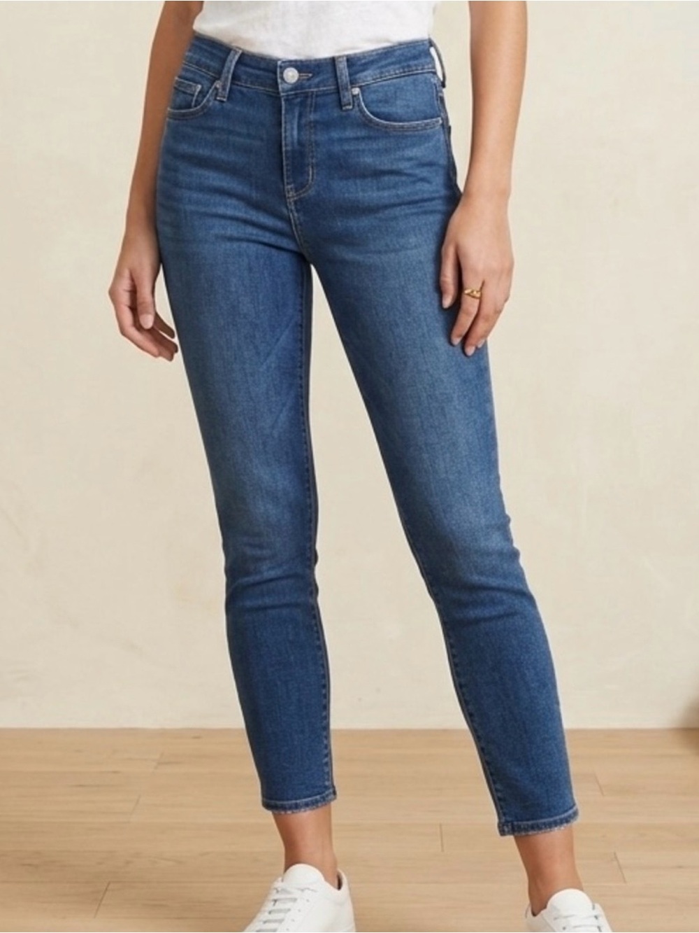 PAIGE Verdugo Crop Mid Rise Skinny Jeans Dark Wash Size 28